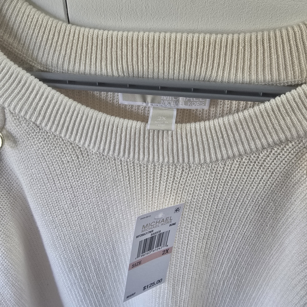 Michael Kors Cream Crew Neck Sweater - Picture 2 of 2